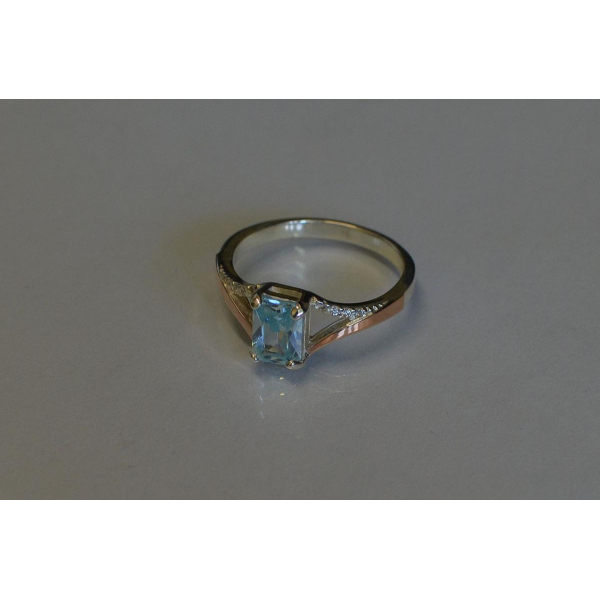 Серебряное кольцо с золотыми пластинами (100к)