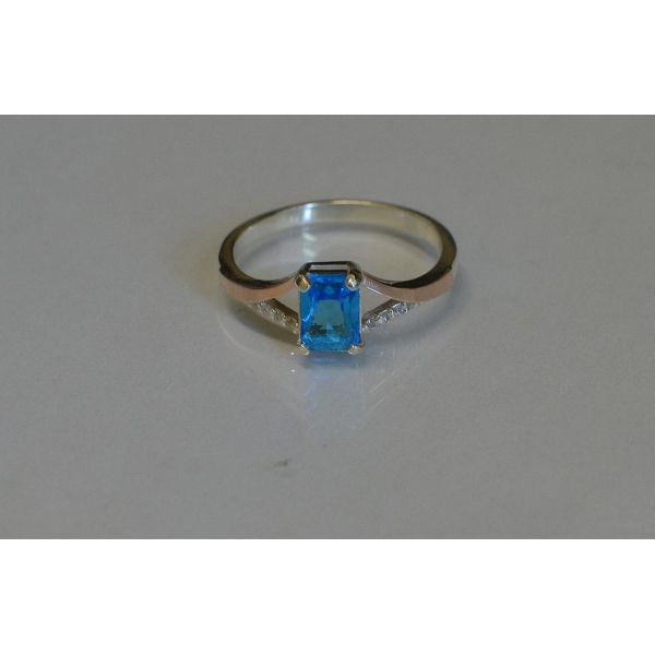 Серебряное кольцо с золотыми пластинами (100к)