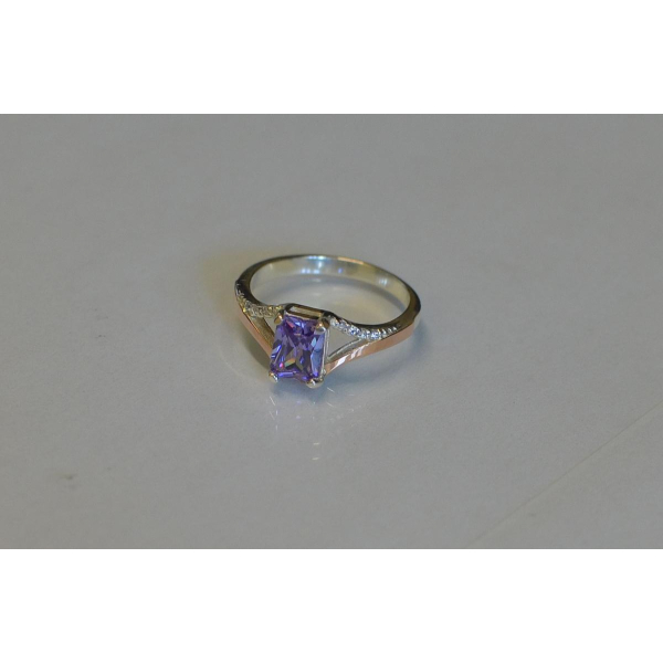 Серебряное кольцо с золотыми пластинами (100к)