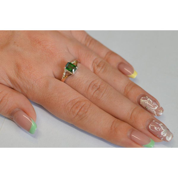 Серебряное кольцо с золотыми пластинами (100к)