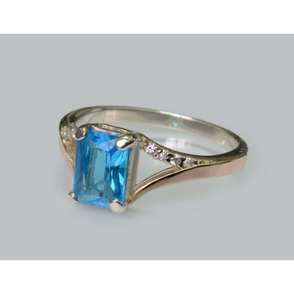 Серебряное кольцо с золотыми пластинами (100к)