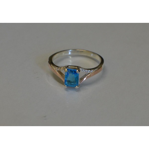 Серебряное кольцо с золотыми пластинами (100к)