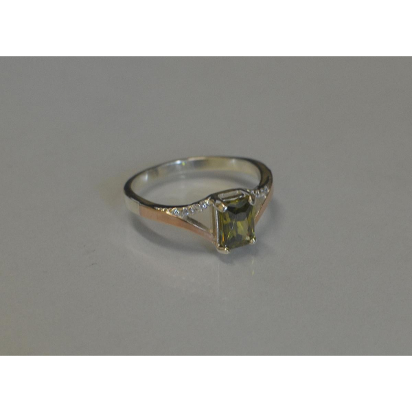 Серебряное кольцо с золотыми пластинами (100к)