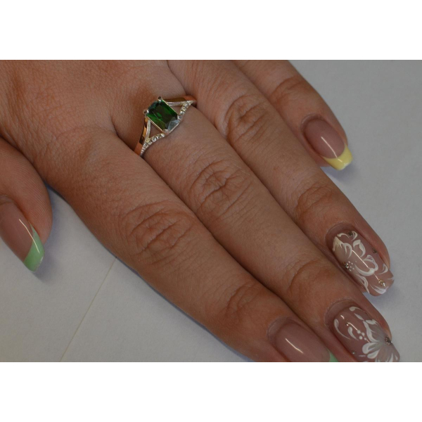 Серебряное кольцо с золотыми пластинами (100к)