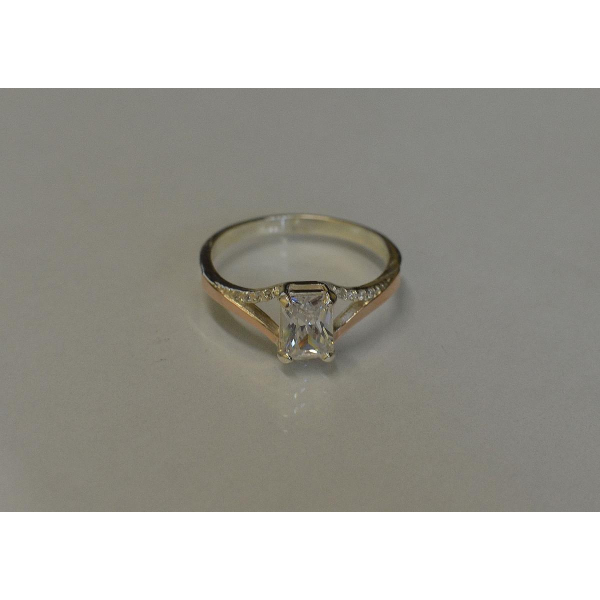 Серебряное кольцо с золотыми пластинами (100к)