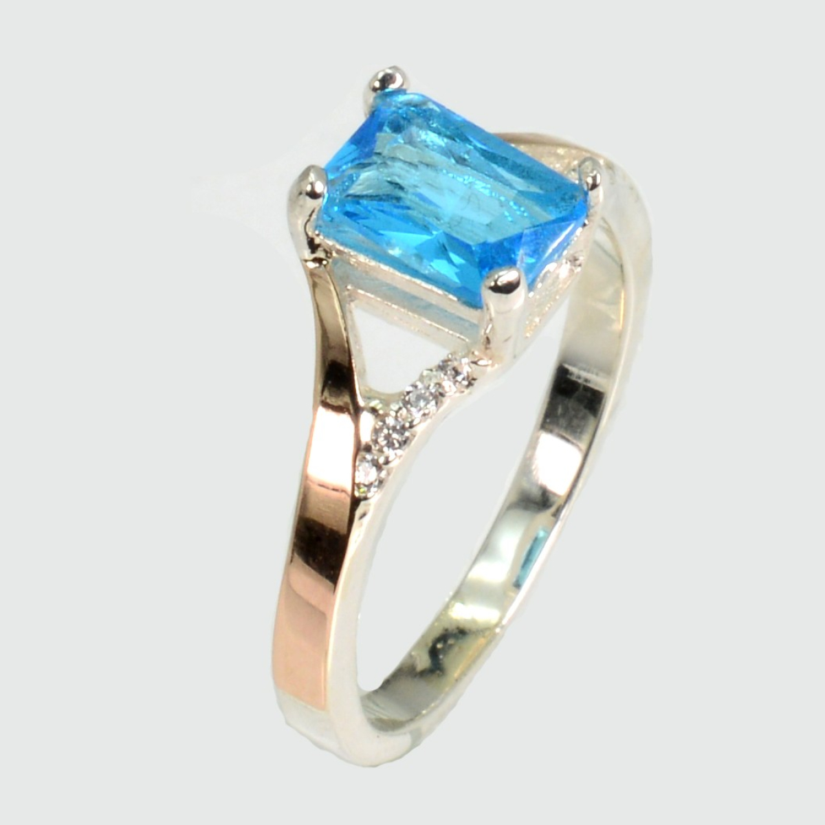 Серебряное кольцо с золотыми пластинами (100к)