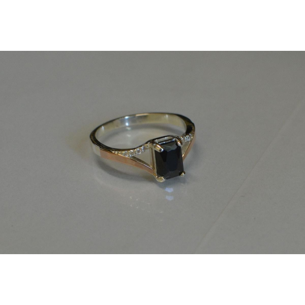 Серебряное кольцо с золотыми пластинами (100к)