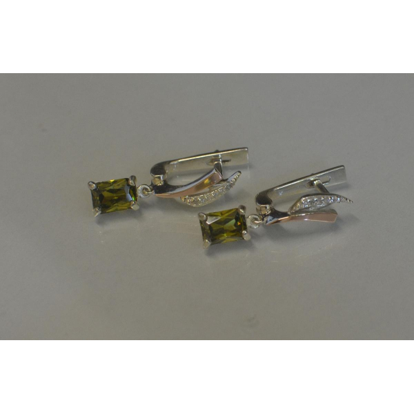 Серьги серебряные с золотыми накладками (100с)