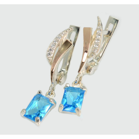 Серьги серебряные с золотыми накладками