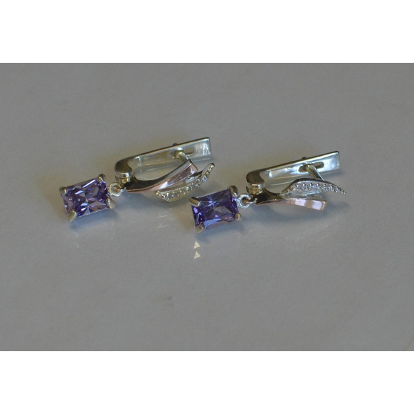 Серьги серебряные с золотыми накладками (100с)