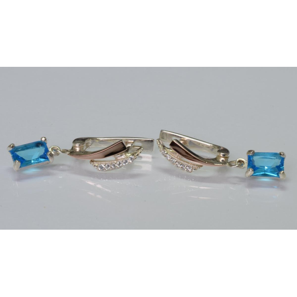 Серьги серебряные с золотыми накладками (100с)