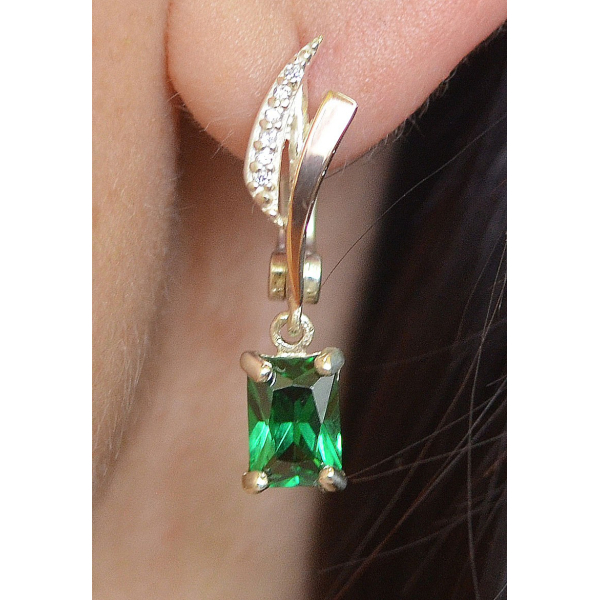 Серьги серебряные с золотыми накладками (100с)