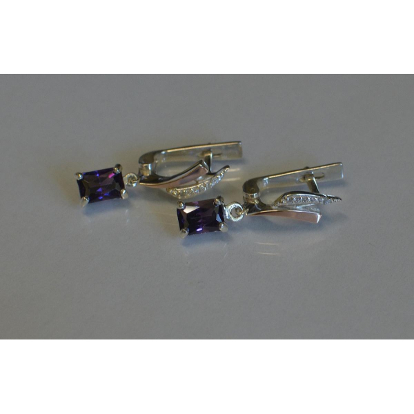 Серьги серебряные с золотыми накладками (100с)