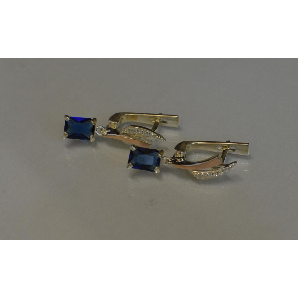 Серьги серебряные с золотыми накладками (100с)