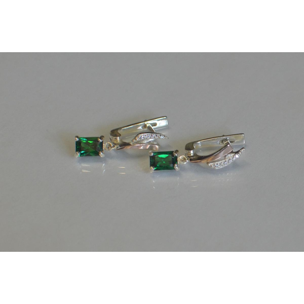 Серьги серебряные с золотыми накладками (100с)