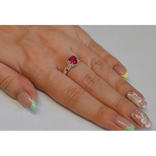 Кольцо серебряное  с золотыми накладками (102к)