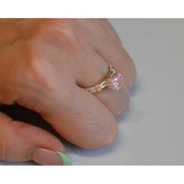 Кольцо серебряное  с золотыми накладками (102к)