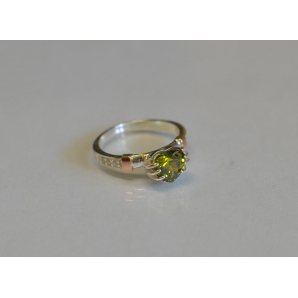 Кольцо серебряное  с золотыми накладками (102к)