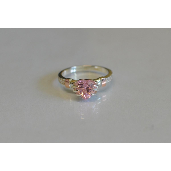 Кольцо серебряное  с золотыми накладками (102к)