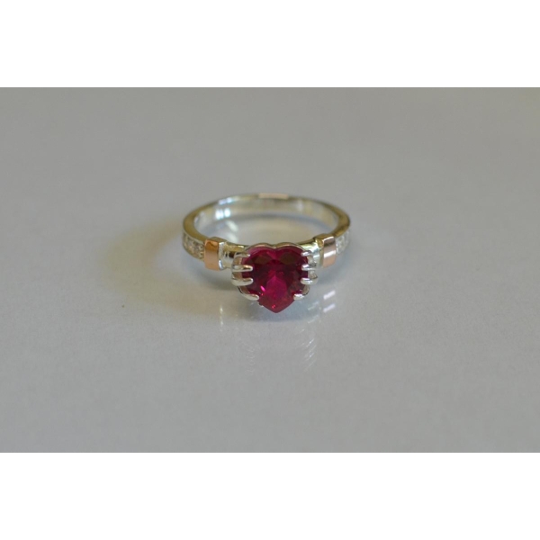 Кольцо серебряное  с золотыми накладками (102к)