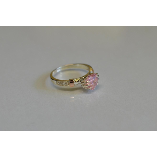 Кольцо серебряное  с золотыми накладками (102к)