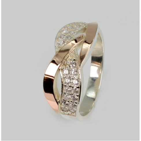 Срібна каблучка з фіанітами