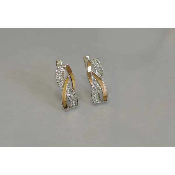 Серебряные серьги с фианитами (103с)