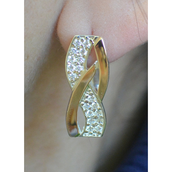 Серебряные серьги с фианитами (103с)