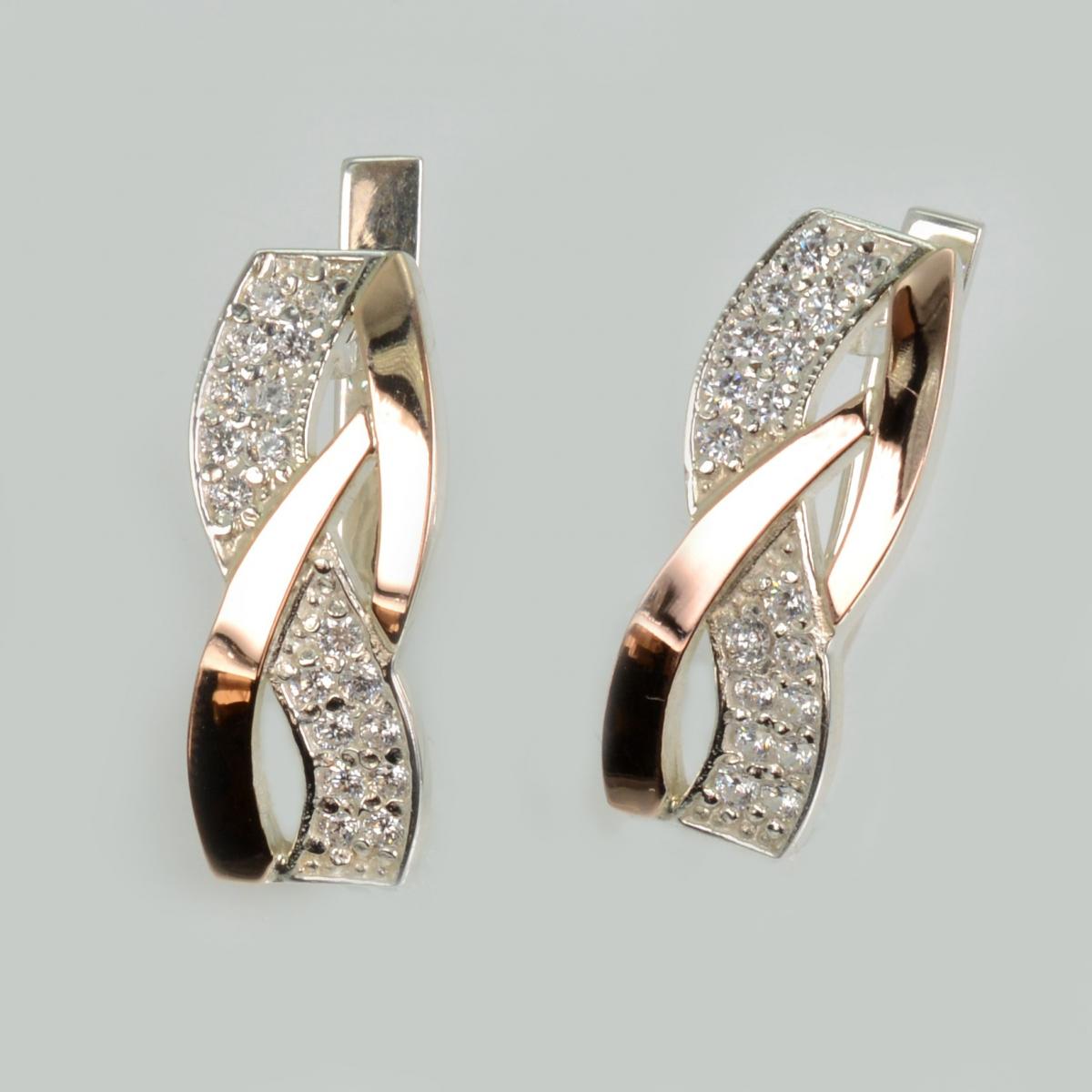 Серебряные серьги с фианитами (103с)