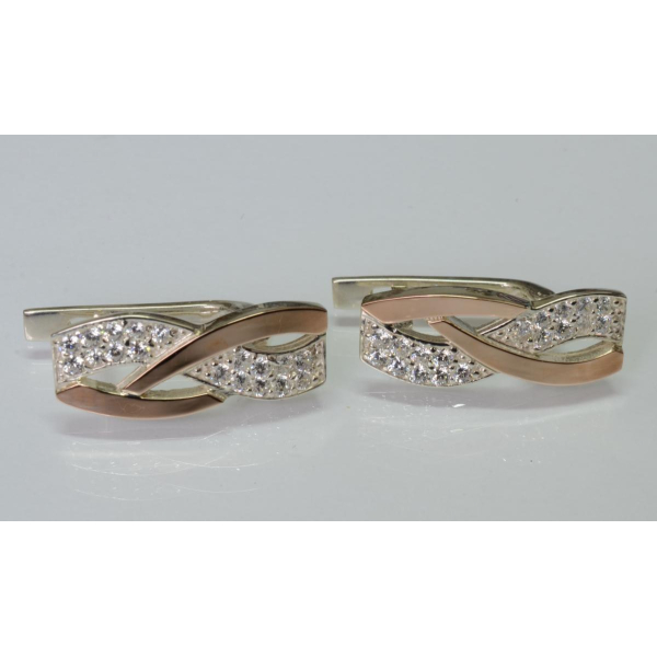 Серебряные серьги с фианитами (103с)