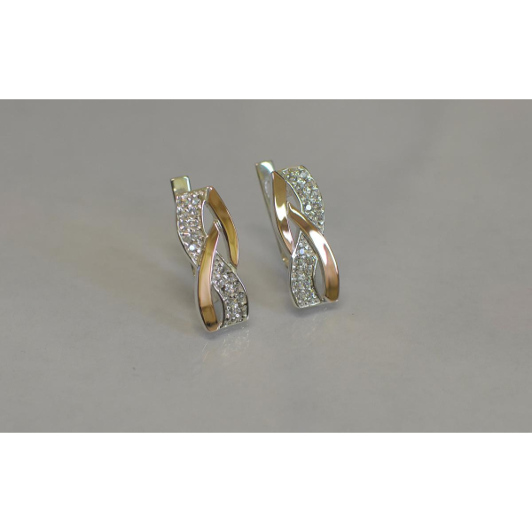 Серебряные серьги с фианитами (103с)