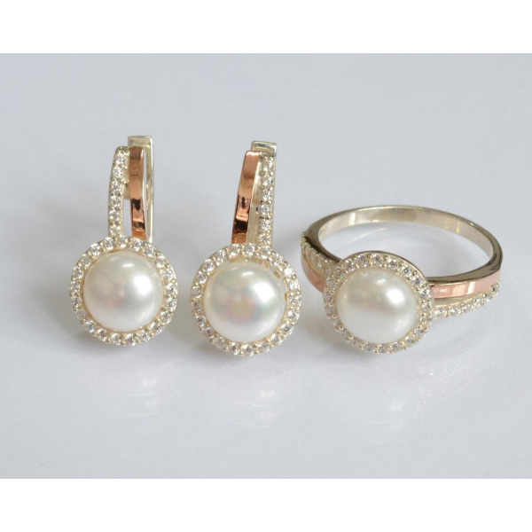 Серебряный комплект с жемчугом (104)