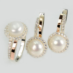 Серебряный комплект с жемчугом
