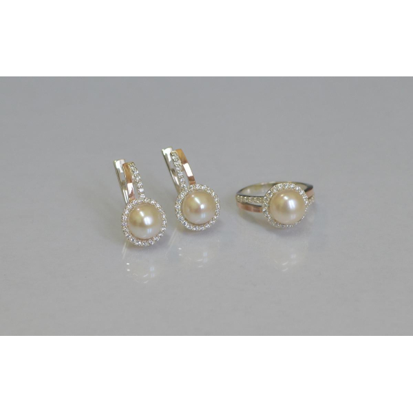 Серебряный комплект с жемчугом (104)