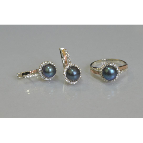 Серебряный комплект с жемчугом (104)