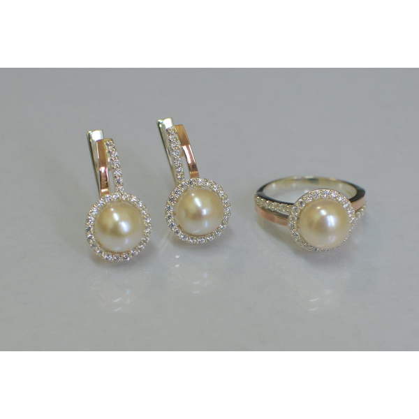 Серебряный комплект с жемчугом (104)