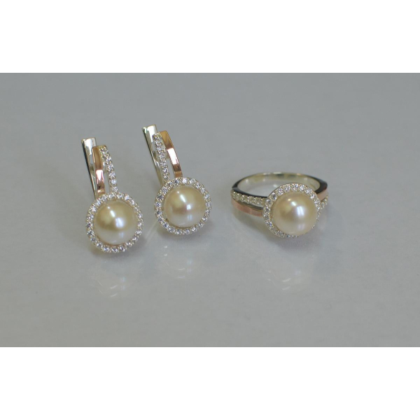 Серебряный комплект с жемчугом (104)