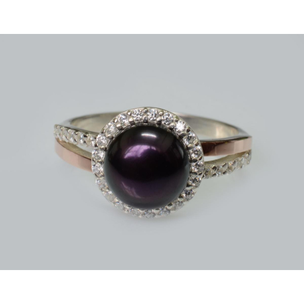 Серебряное кольцо с жемчугом (104к)