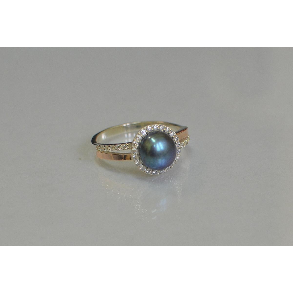 Серебряное кольцо с жемчугом (104к)