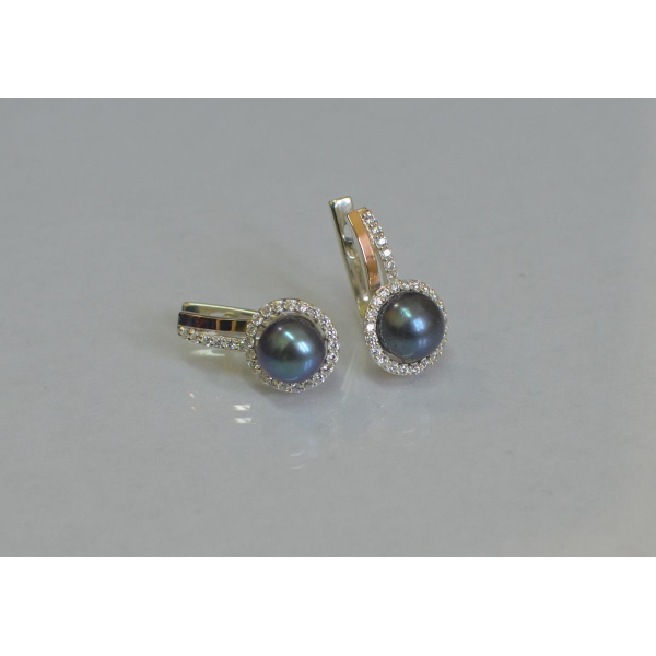 Срібні сережки з жемчугом (104с)