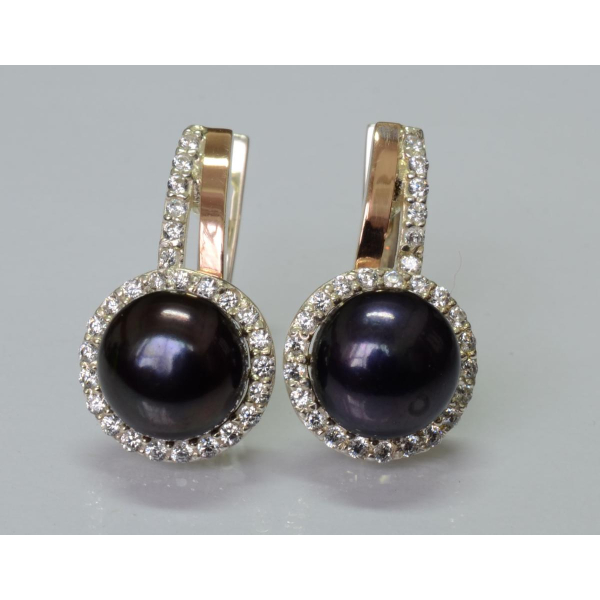 Срібні сережки з жемчугом (104с)