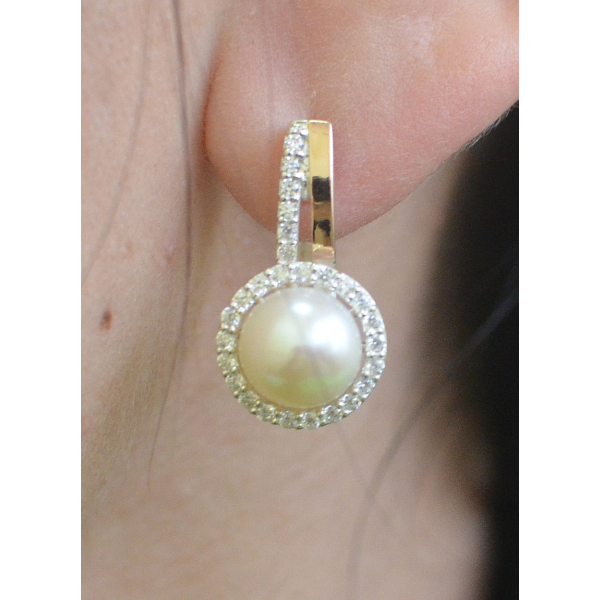 Срібні сережки з жемчугом (104с)