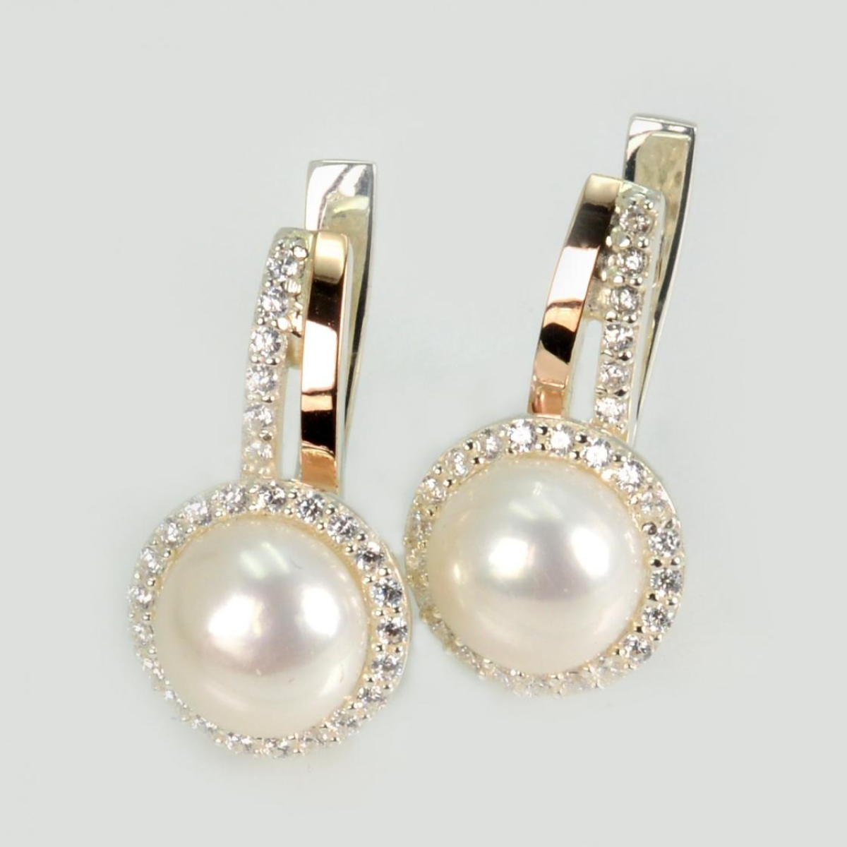 Срібні сережки з жемчугом (104с)