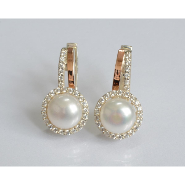 Срібні сережки з жемчугом (104с)