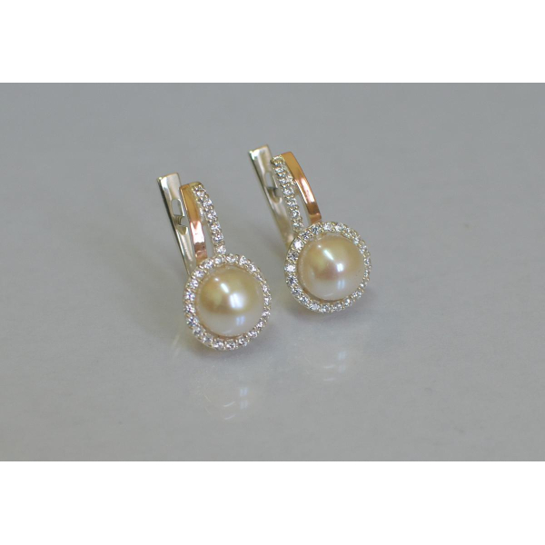 Срібні сережки з жемчугом (104с)