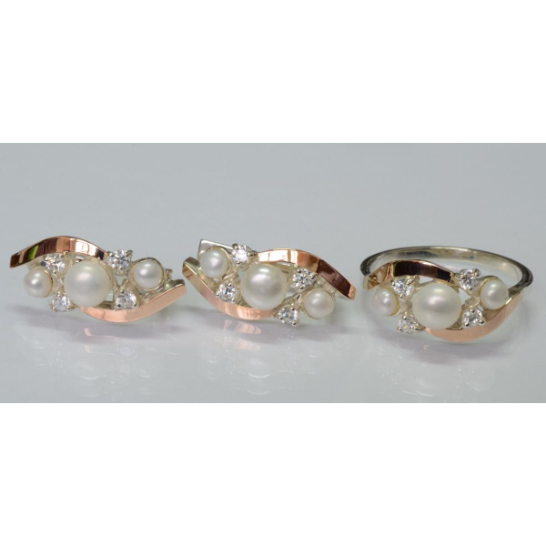 Серебряный набор с жемчугом (105)