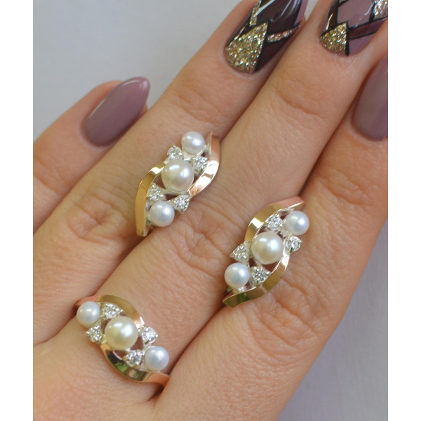 Серебряный набор с жемчугом (105)