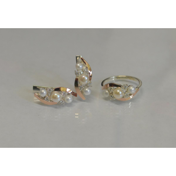 Серебряный набор с жемчугом (105)