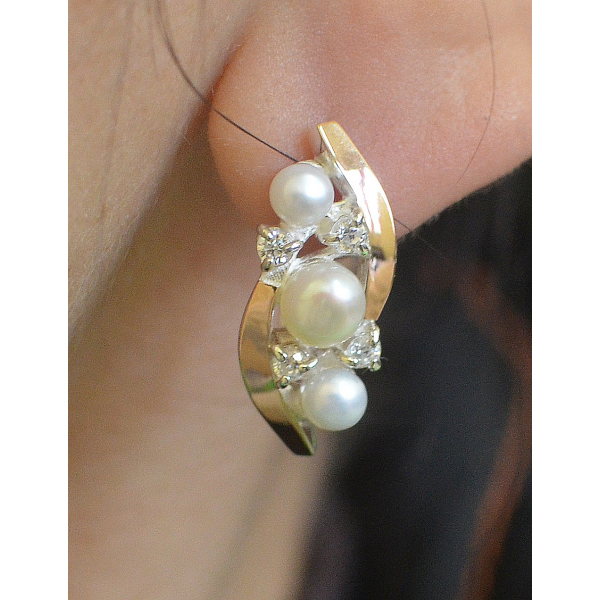 Срібні сережки з жемчугом (105с)