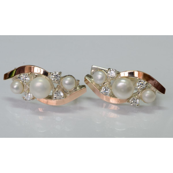 Срібні сережки з жемчугом (105с)